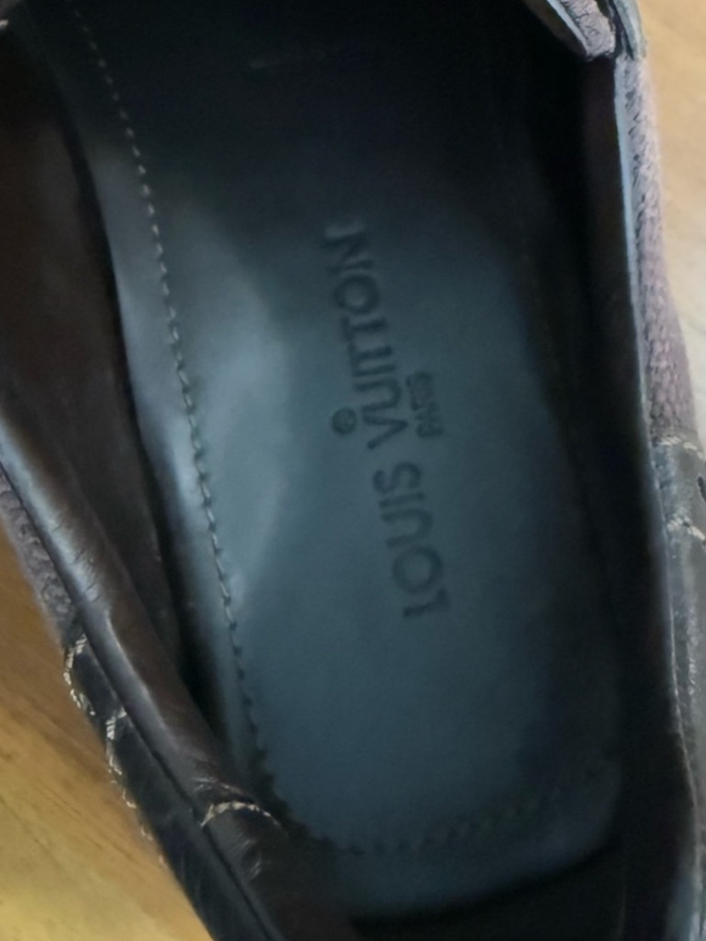Louis Vuitton Men's Dark Brown Mixed-Material Sneakers size 10.5 - Picture 12 of 16